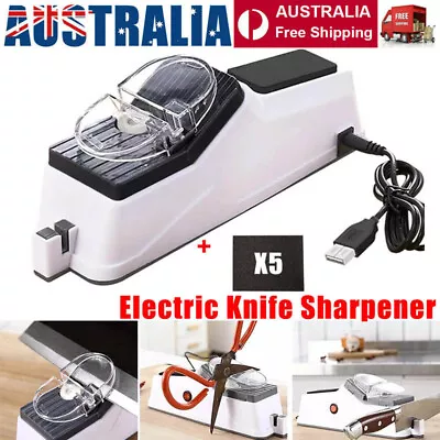 Electric Knife Sharpener USB Professional Kitchen Scissor Knife Sharpening Tools • $16.49