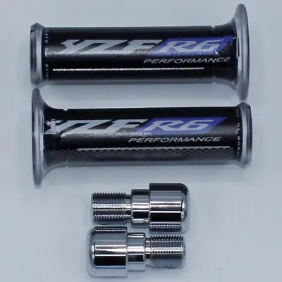 Yamaha YZF R6 99-05 & R6S 06-09 HARRIS LOGO GEL HAND GRIPS & BILLET BAR ENDS • $19.95