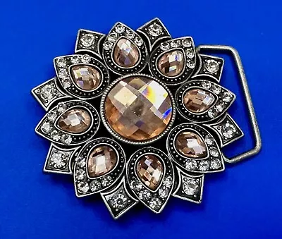 Rhinestone Accented Flower Shaped 80's 90's Cutout Belt Buckle • $8.50