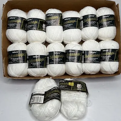 12+ Skeins -  Natura ADVANTAGE 3 Ply Sport Wt Acrylic Yarn Color 01 Snow White • $13.95