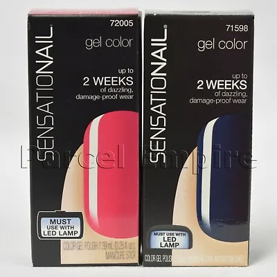 2 X New Sensationail Gel Nail Polish PINK DAISY + Blue Yonder Manicure Bundle • £19.50