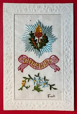 Ww1 Military Silk Embroidered Postcard - Cheshire Regiment - May 3rd 1917 • £25
