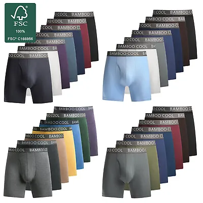 BAMBOO COOL Men's Boxer Briefs 7 Pack For A Week 7 Days Underwear Trunks Boxer • $59.99