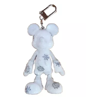 Baublebar Mickey Mouse Disney White Glitter Snowflake Purse Charm Keychain Fob • $37.91