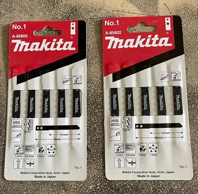 JAPAN Made GENUINE Jigsaw Blades Old Makita 2 Hole Fitting 2 SETS Of 5 Metal Cut • $46.95