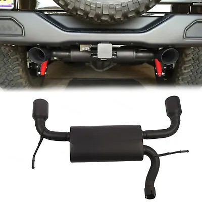 Dual CatBack Exhaust Muffler System For 07-18 Jeep Wrangler JK 2/4DR Flat Black • $139