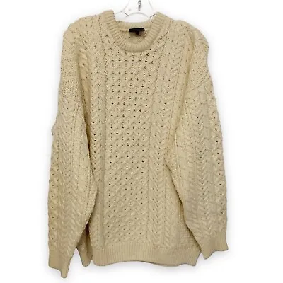 Aran Woolen Mills Sweater Mens Sz  XL Irish Wool Fisherman Cable Knit Pullover • $58