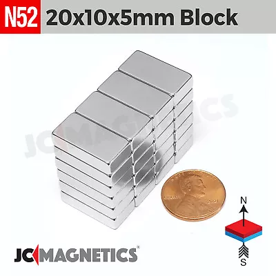 20mm X 10mm X 5mm N52 Super Strong Neodymium Magnet Blocks 20x10x5mm • $13.50