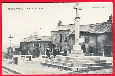 Postcard - DALTON-IN-FURNESS Market Cross [Valentine] POSTED 1904 Cavendish Arms • £3.50