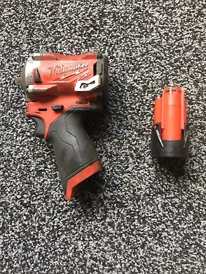 Milwaukee M12 FUEL 3/8  Stubby Impact Wrench (M12FIW38-0) With 2.0amph Battery • £25