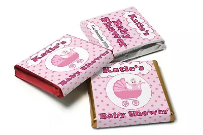 Baby Shower Chocolates Personalised Favours Neapolitan Chocolates Spotty Pink V1 • £4