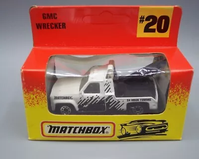 “MATCHBOX” **CHINA #20 WINDOW BOX** GMC WRECKER WHITE With BLACK DECO MIB • $10.50