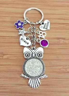 Birthday Gifts Lucky Sixpence Charm Keyring 30th 40th 60th 70th Gift For Her • £6.99
