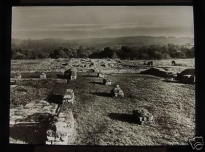 Glass Magic Lantern Slide HADRIANS WALL CHESTERS PRINCIPIA C1930 FORT CILURNUM   • £15