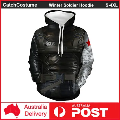 Winter Soldier Bucky Hoodie Sweatshirt Pullover Avenger Cosplay Jacket Coat • $33.24