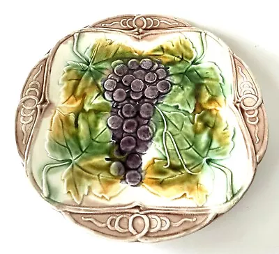 Antique Orchies Moulin Des Loops Majolica France Decorative Grapes Plate • $48