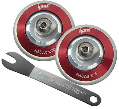 £48.98 • Buy Helmet Hans/Hybrid Posts Clips With Spanner Pair M6 Thread Race Rally Car Red