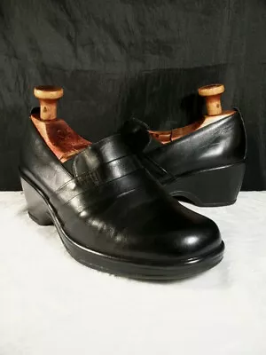 Dansko Vintage Black Nappa Leather Heel Work Nurse Clogs 10m 40 Portugual • $24.95