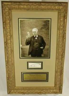 Thomas Edison Inventor Light Bulb Phonograph Autograph Display JSA Authenticat • $3175
