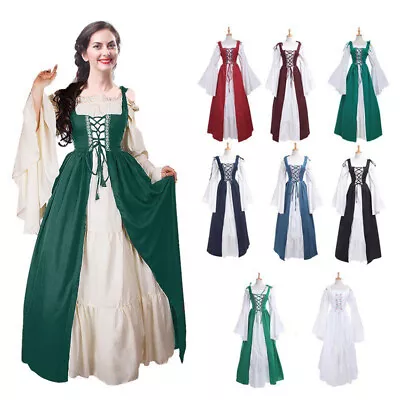 Women Vintage Medieval Renaissance Dress Cosplay Costume Princess Gothic Dress • $30.81