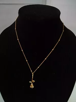 Macy's - Necklace With Flower Pendant - 36  - Gold Tone • $14