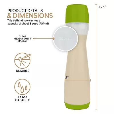 Pancake Batter Dispenser Bottle Pouring Pen Exultimate Green • $13.99