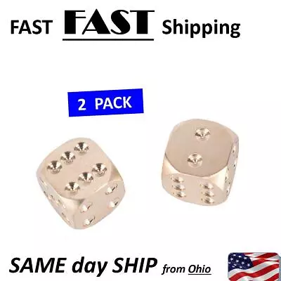 Solid Metal Dice - Vintage Brass Dice Set Solid High Quality  • $17.99