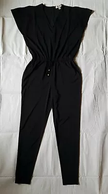 Michael Kors Short Sleeve V-Neck Jumpsuit Black Size M From MACY'S • $60