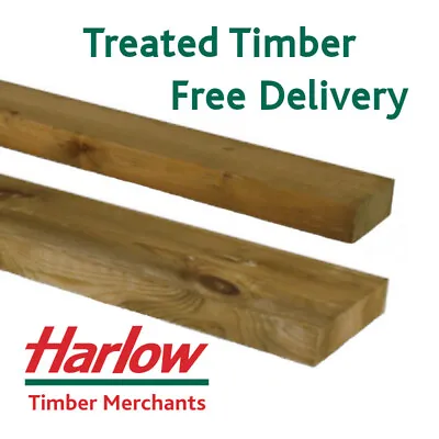 Heavy Duty Treated Timber Joist 3x2 4x2 5x2 6x2 Structural C24 Wood Tanalised • £6.99