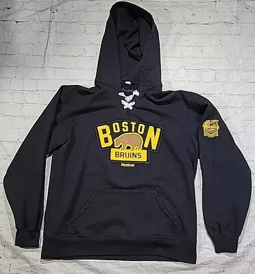 Reebok Boston Bruins 2016 Winter Classic Retro Throwback Logo Hoodie Size Large • $29.75