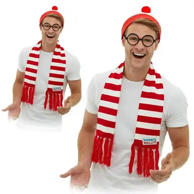 Adults Where's Wally Wenda Costume Kit Mens Ladies Fancy Dress Outfit New • £20.99