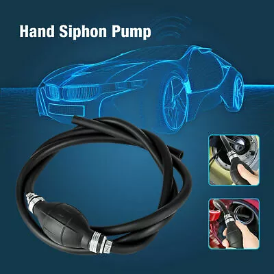 $10.59 • Buy Siphon Hand Manual Pump Liquid Oil Water Fluid Transfer Kit Fuel Gas Tank 5.9FT