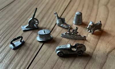 Monopoly Token Pieces Lot Of 8-Dog Thimble Car Ship Hat Shoe Iron Spinning Wheel • $2.75