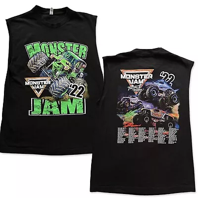 Monster Jam 22 Monster Truck Black Cropped Tank Top Shirt Mens Size S • $16