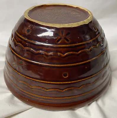 Vintage Marcrest Stoneware Bowl Brown Daisy Dot Pattern 8   • $9.99