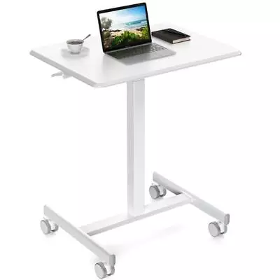 Small Mobile Rolling Standing Desk Overbed Table Teacher Podium With Wheels Y1 • $58.59