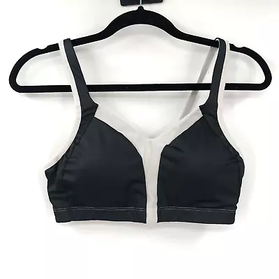 MOVING COMFORT Vero Sports Bra L Black 36A 36B 38A Grey Adjustable Straps Women • $29.98