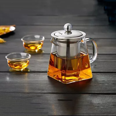  Kettle For Coffee Teapot With Infuser Glass Metal Water Jug Fair Cup • £19.55