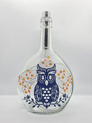 Owl In The Stars Glass Bottle Night Light Lamp • £15