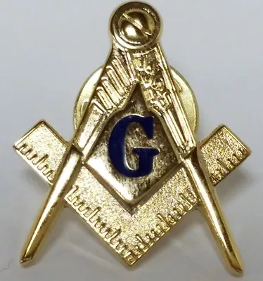 Blue G Mason Square & Compasses Masonic Freemason Lapel Pin 1  • $9.50