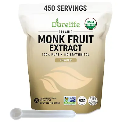 Durelife Organic 100% Pure Monk Fruit Sweetener No Erythritol Monkfruit Extrac • $30.68