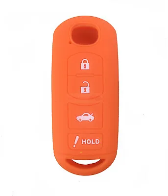 Fit MAZDA Yaris 4 Button Remote Smart Key Fob Silicone Skin Case Cover Orange • $4.96