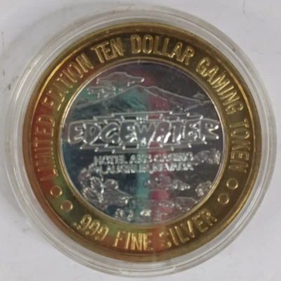 $29.99 • Buy 1996 Edgewater Casino Token .999 Fine Silver $10 Dollar Gaming Token *MINT*