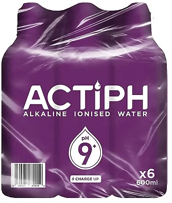 £6.26 • Buy Alkaline Ionised Spring Water PH9+ (6x 600ml) Purified With Electrolytes Clean