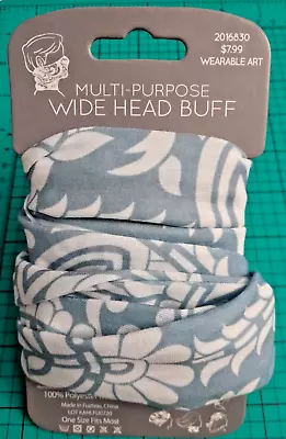 Multi-Purpose Wide Head Buff/Band Scarf One Size Blue & White NEW  • $2.99