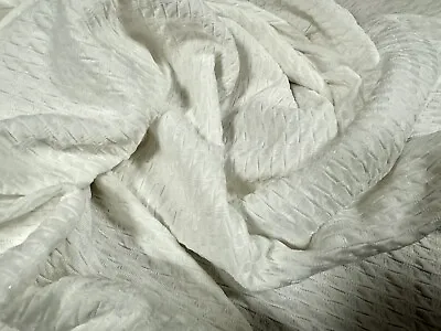 Double Jersey Stretch Spandex Dress Fabric Per Metre - Jacquard - White • £6.99