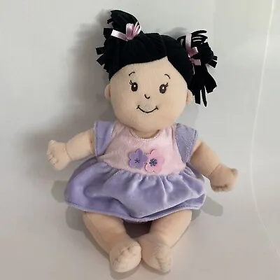 MANHATTAN TOY Co. 2008 Baby Stella Black Hair Pink Bow Soft First Baby Doll 14” • $15.96