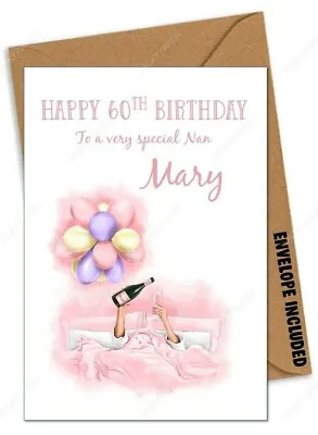 Personalised 60th BIRTHDAY CARD For Girl  Niece Mum Nan Aunty Sister Friend ADP • £2.99