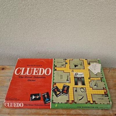 Vintage Cluedo Board Game 1965 Waddington Complete • £0.99