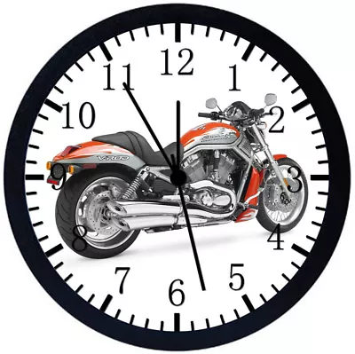 American Motorcycle Black Frame Wall Clock Nice For Decor Or Gifts E334 • $19.95